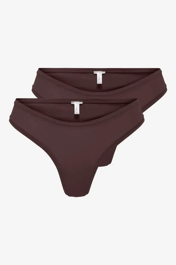 Only ONLPEACHY Doppelpack Strings - Seal Brown XS Damen