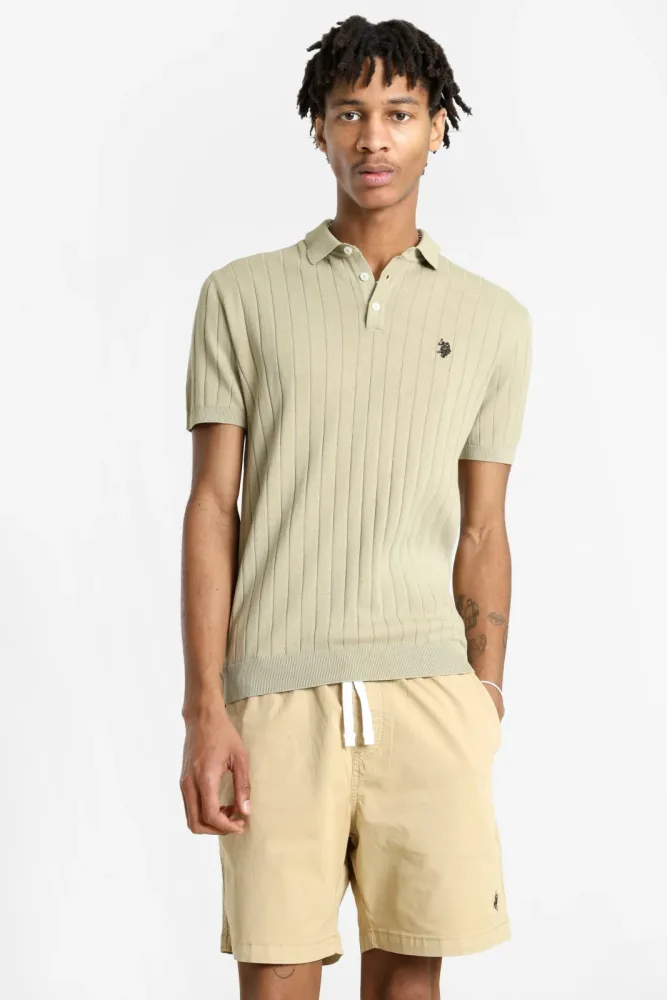 U.S. Polo Assn. Gery Strick Poloshirt - Beige L Herren