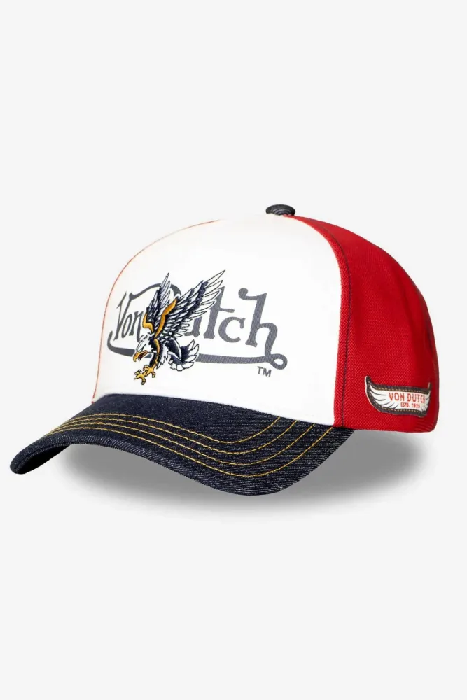 Von Dutch Trucker Cap / Snapback - White + Red + Blue Einheitsgroesse Herren
