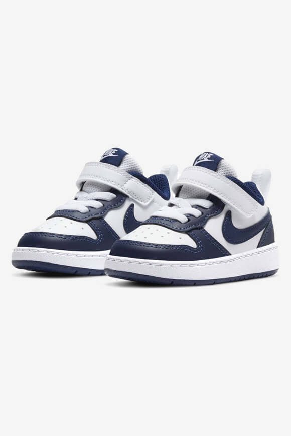 Nike Court Borough 2 Baby Sneaker - White + Blue Void + Signal Blue EU21