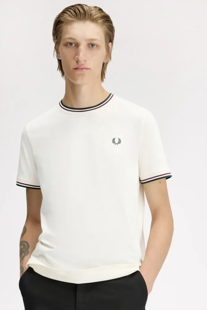 Fred Perry T-Shirt - Offwhite L Herren