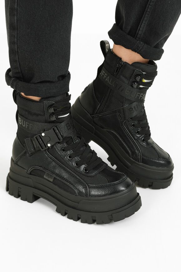 Buffalo Aspha Com1 Plateau Winterstiefelette - Schwarz EU36 Damen