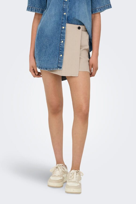 Only ONLCARO Leinen Skort - Oxford Tan M Damen