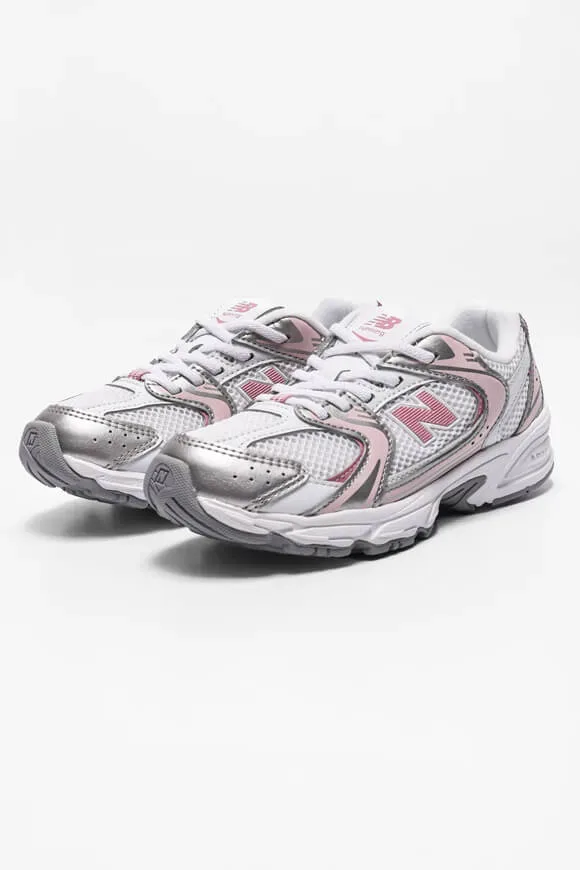 New Balance P 530 Kids Sneaker - White + Light Pink + Silver EU31