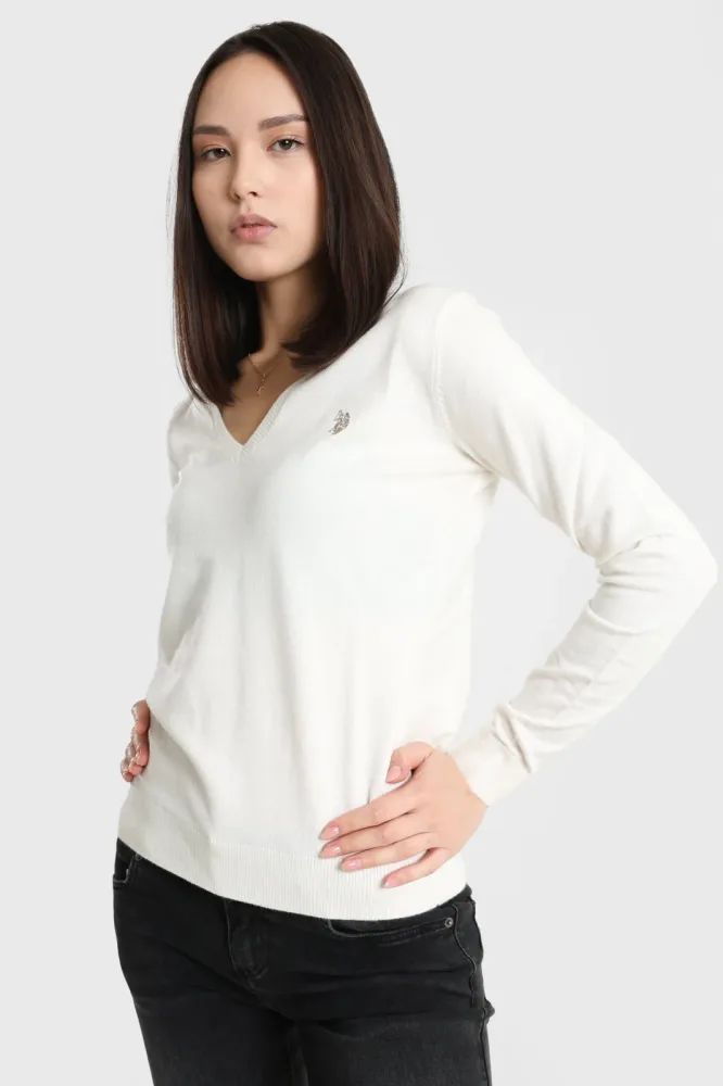 U.S. Polo Assn. Feinstrickpullover - Offwhite M Damen