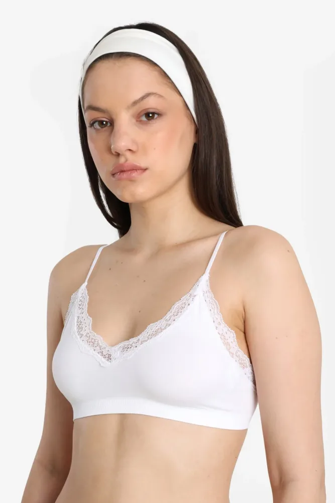 Only ONLVICKY Bralette - Bright White M/L Damen