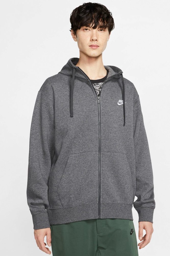 Nike Sportswear Club Kapuzensweatjacke - Dark Grey Heather S Herren