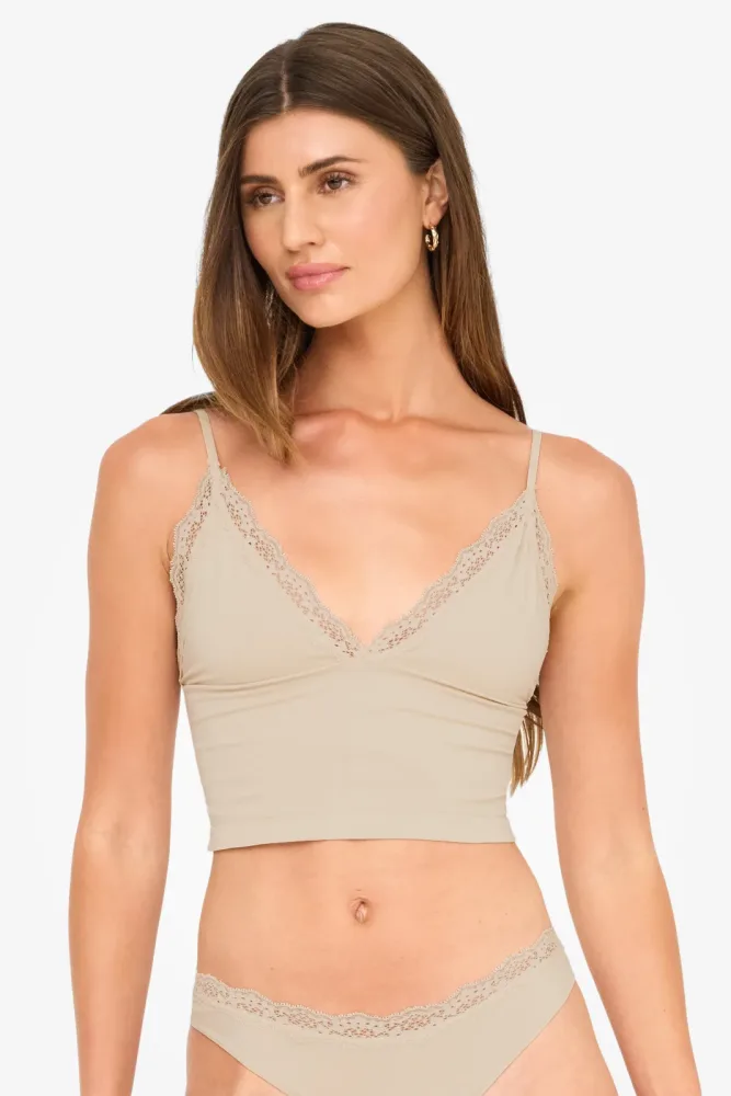 Only ONLVICKY Crop Trägertop - Peach Taffy XS/S Damen
