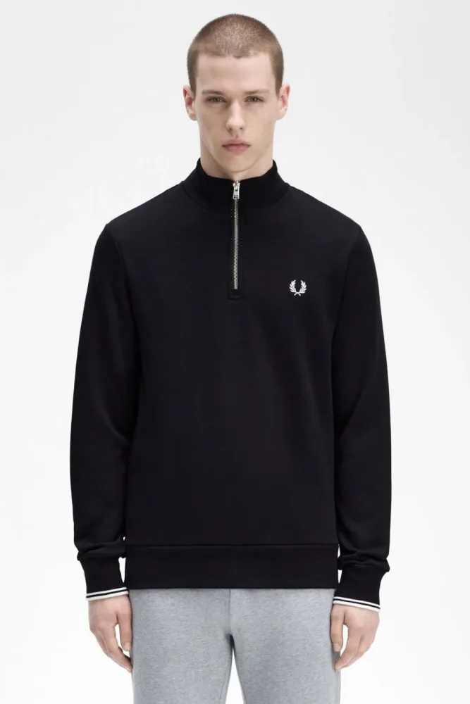 Fred Perry Sweatshirt - Black L Herren