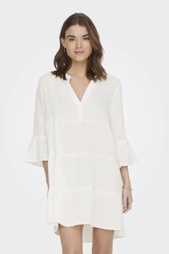 Only Thyra Peplon Musselin-Minikleid - Cloud Dancer S Damen