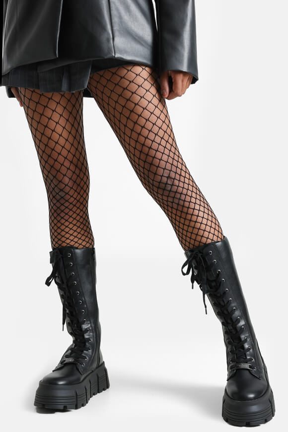 Music Legs Netz Strumpfhose - Schwarz Einheitsgroesse Damen