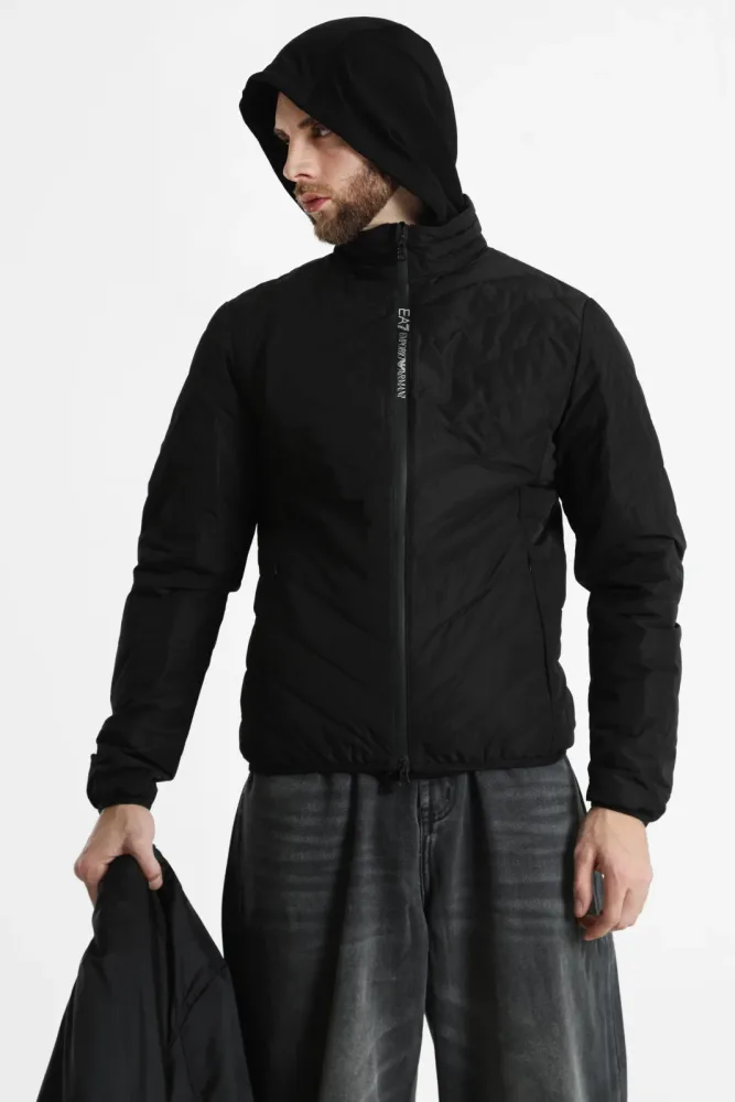 EA7 Emporio Armani Leichte gesteppte Daunenjacke - Black S Herren