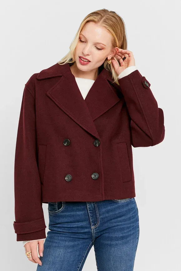 Tally Weijl Kurzer Mantel - Burgundy S Damen