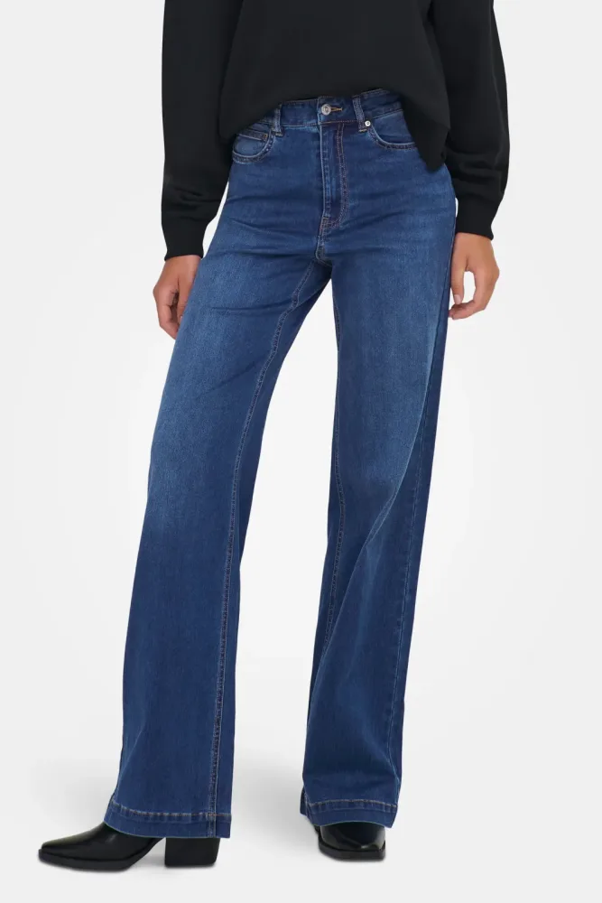 Only ONLMADISON Wide Leg Jeans L32 - Dark Blue Denim L/32 Damen