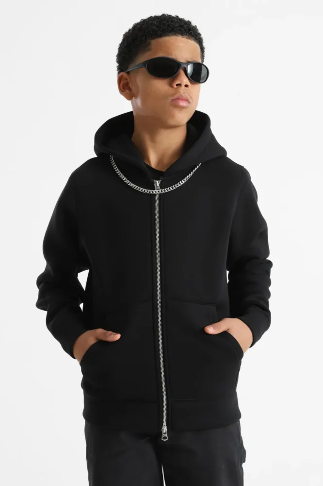 Jack & Jones Junior JCOCOVER Kapuzensweatjacke - Black 164 Kids
