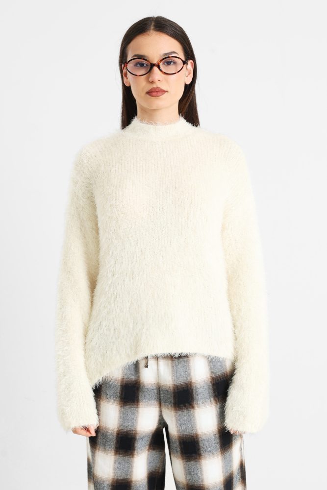 Only ONLLULU Hairy Strickpullover - Cloud Dancer M Damen
