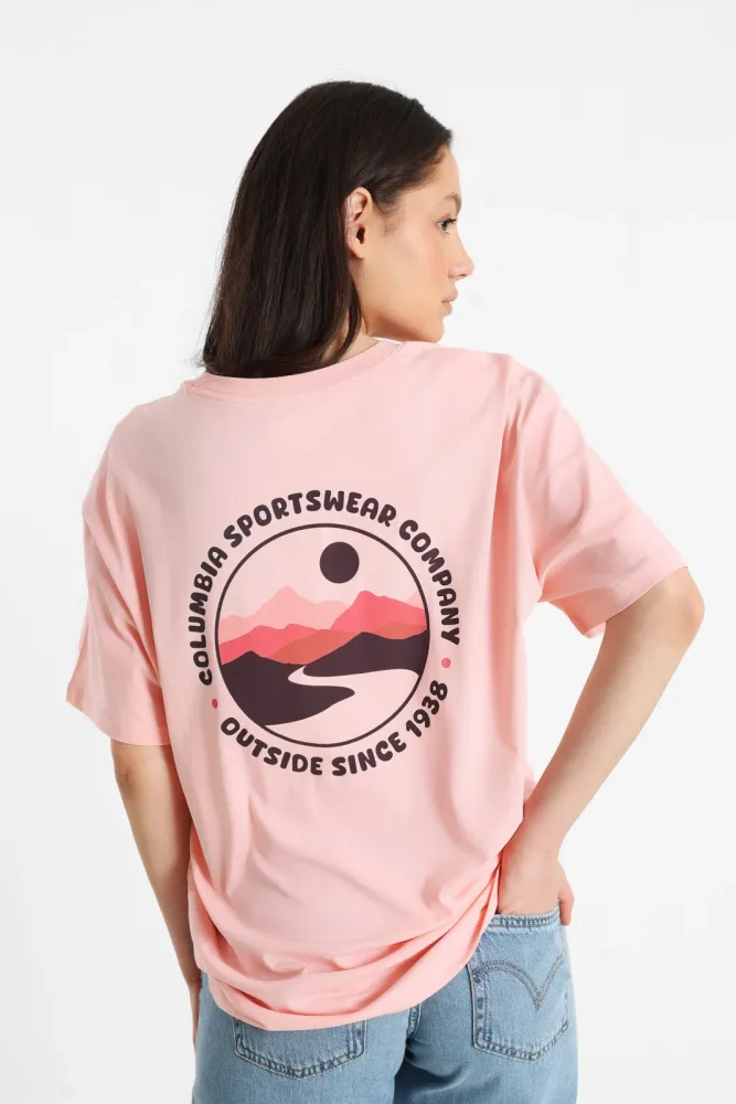 Columbia Oversize T-Shirt - Pink Sand M Damen