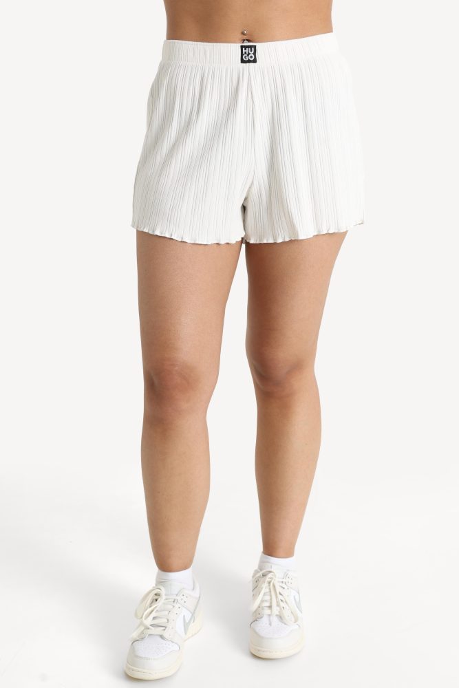 Hugo Red Gerippte Shorts - Offwhite M Damen