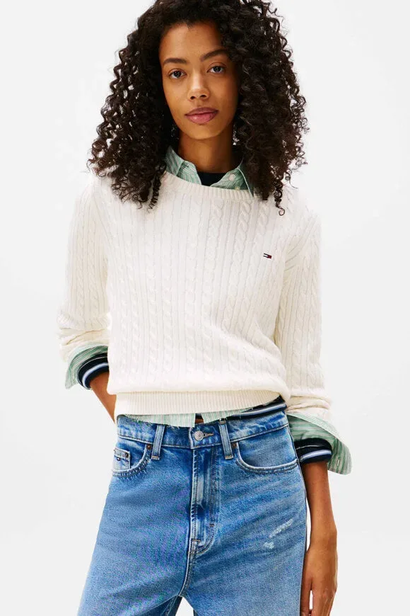Tommy Jeans Strickpullover - Ancient White S Damen