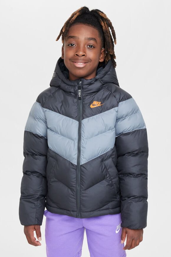 Nike Sportswear Pufferjacke - Black + Grey + Orange XL Kids