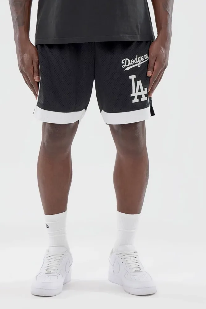 New Era Mesh Shorts - Black + White L Herren