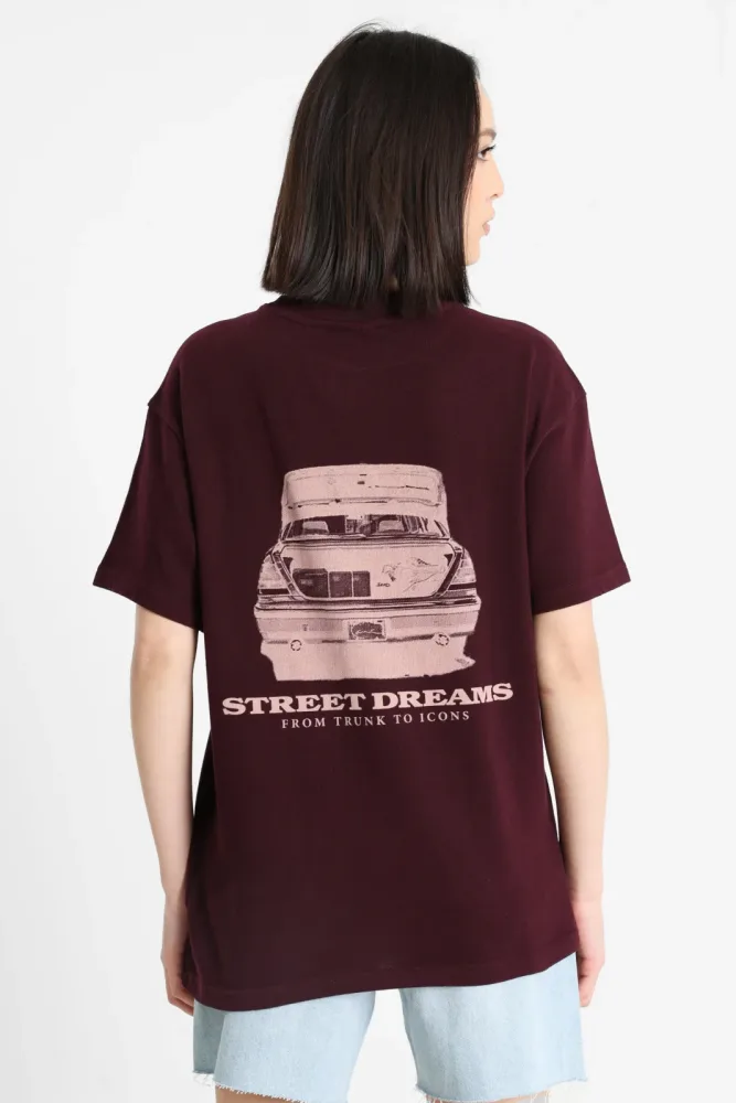 Karl Kani Oversize T-Shirt - Bordeaux XS Damen