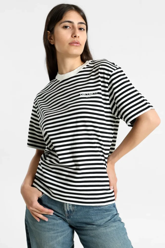 Carhartt WIP Ezra T-Shirt - Black + Wax S Damen