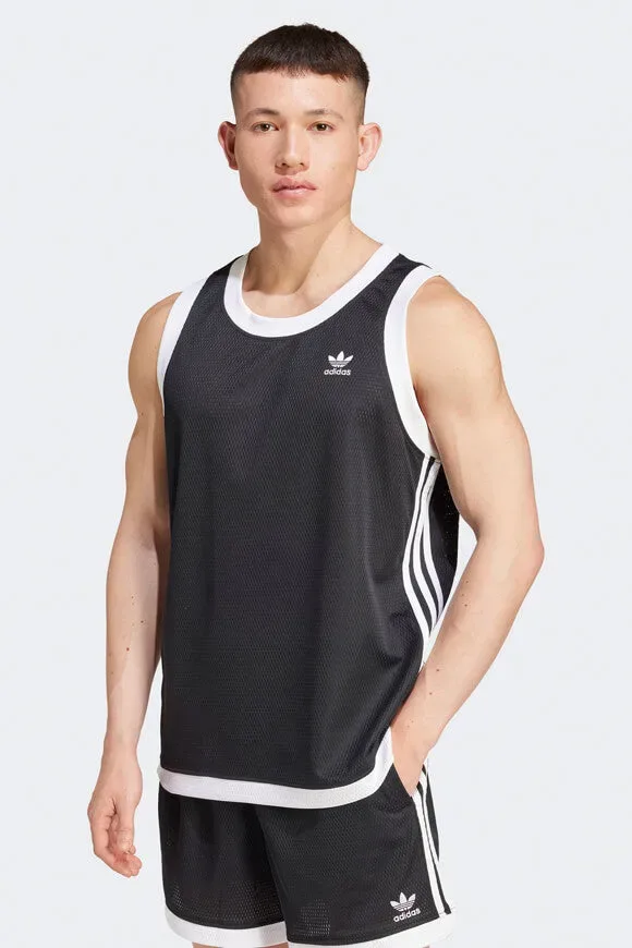 Adidas Originals Mock Eyelet Adicolor Mesh Oversize Tanktop - Black S Herren