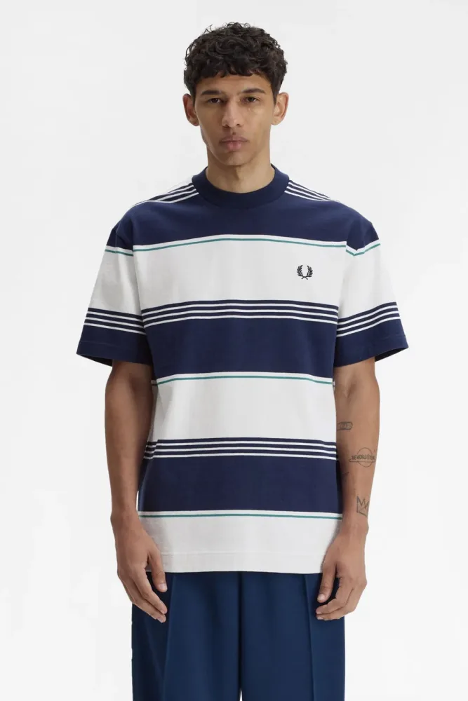 Fred Perry T-Shirt - Tennis Blue + Offwhite M Herren