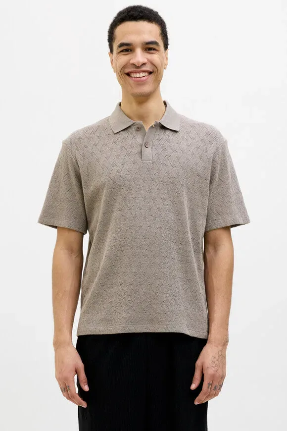 Jack & Jones Premium JPRBLATRENT Strick Poloshirt - Greige XS Herren