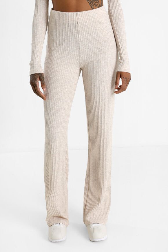 Only Emma Gerippte Stoffhose - Pumice Stone Melange M Damen