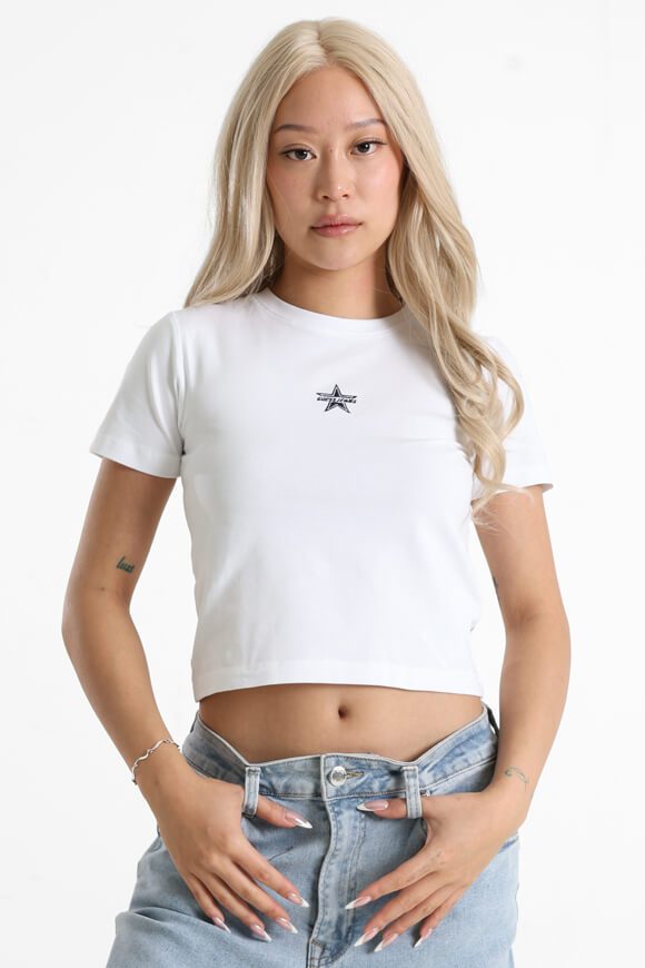 Guess Jeans Crop T-Shirt - Pure White S Damen