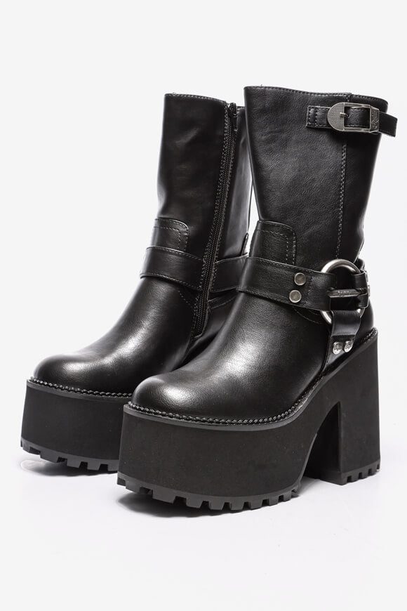 Buffalo Killah Bike Plateau Stiefelette - Black EU38 Damen