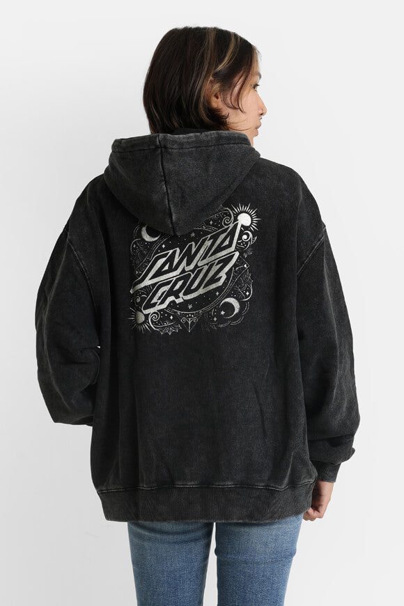 Santa Cruz Ornate Dot Kapuzensweatshirt - Black Acid Wash M Damen