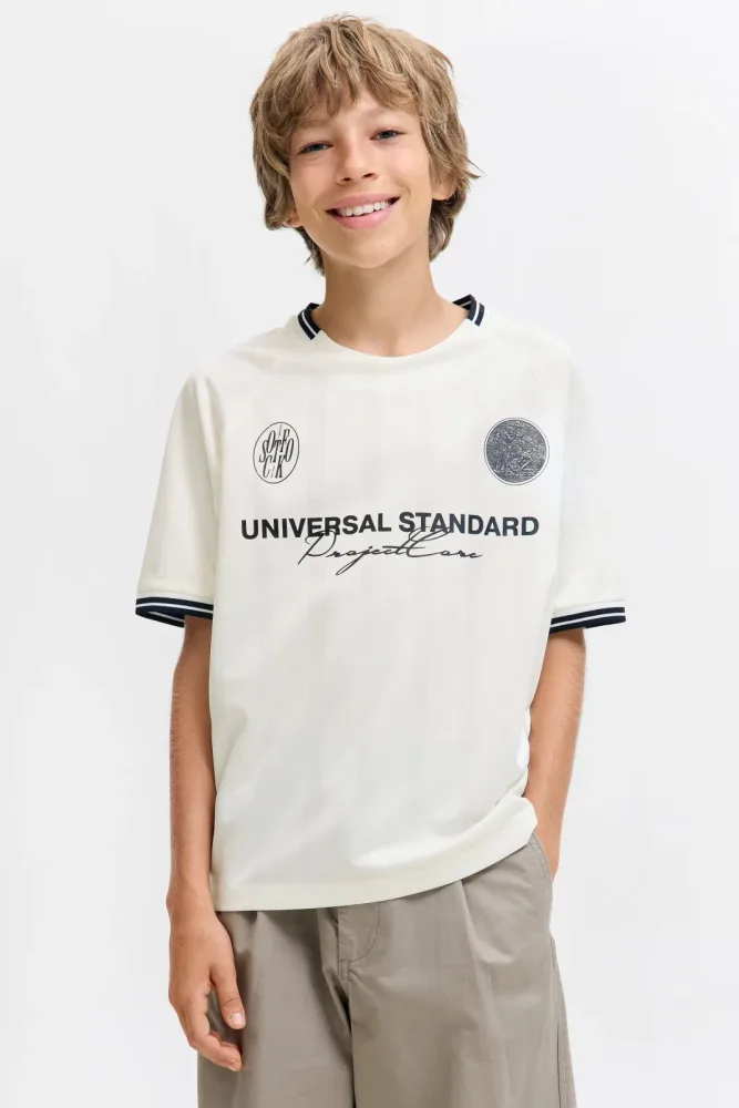 Jack & Jones Junior JCOCOVER T-Shirt - Cloud Dancer 164 Kids