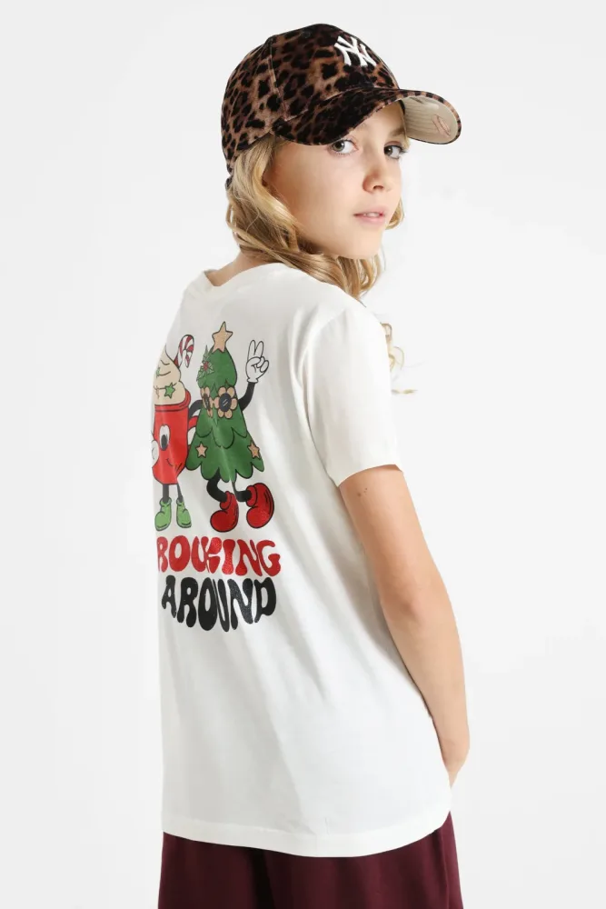 Only KOGROSIE Weihnachts-T-Shirt - Cloud Dancer 158-164 Kids