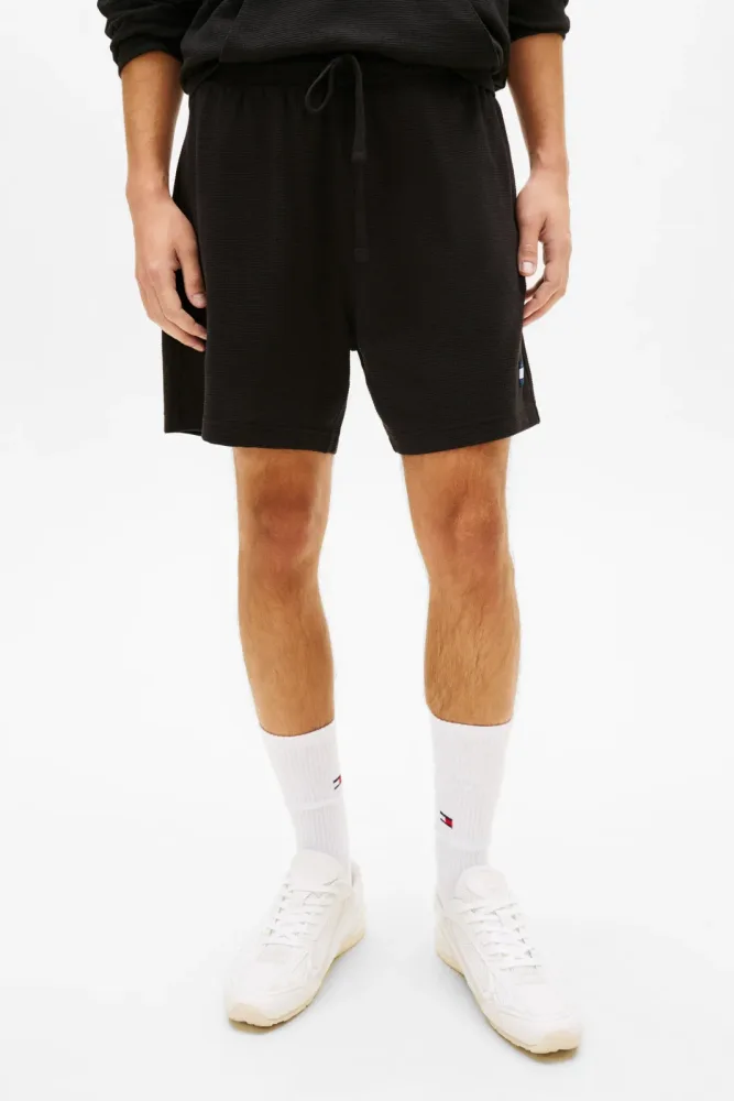 Tommy Jeans Shorts aus Waffelstoff - Black S Herren