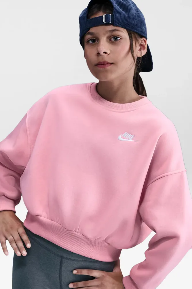 Nike Sportswear Club Fleece Oversize Sweatshirt - Medium Soft Pink S Kids