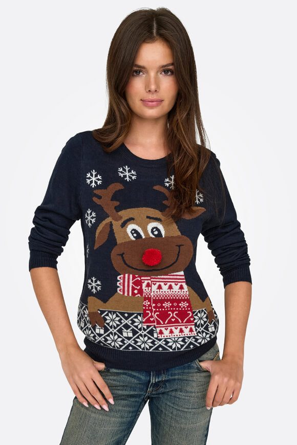 Only Weihnachtsstrickpullover - Night Sky M Damen