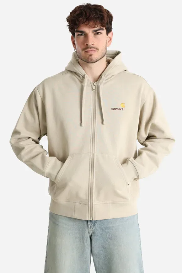 Carhartt WIP American Script Oversize Kapuzensweatjacke - Fleur De Sel S Herren