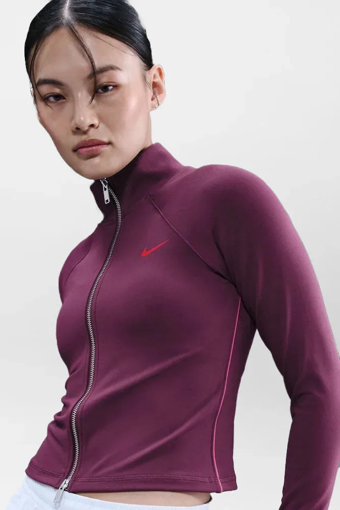 Nike Crop Trainingsjacke - Bordeaux S Damen