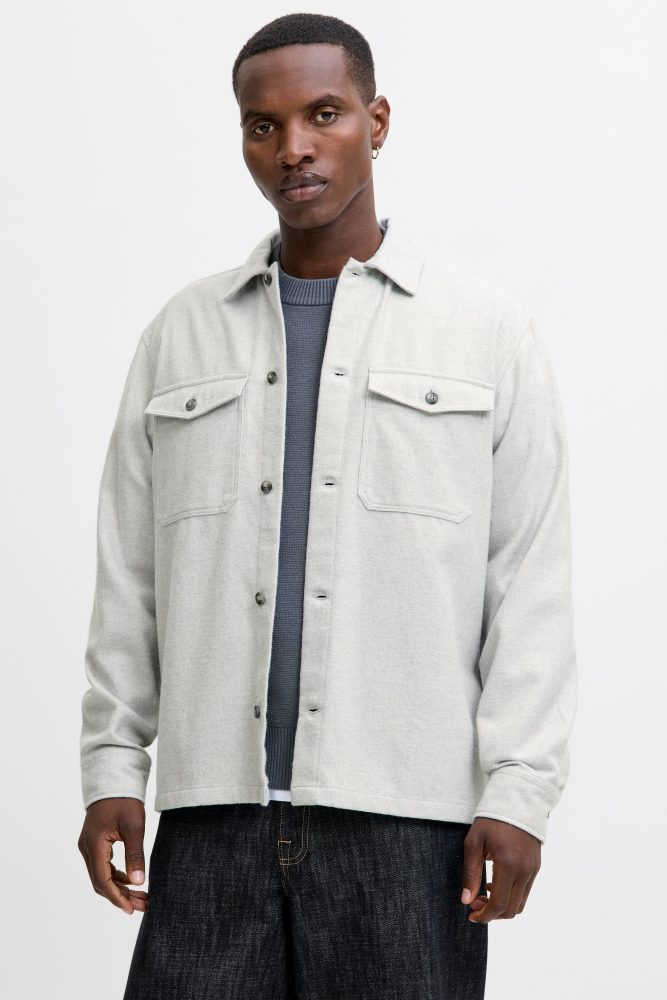 Jack & Jones JJEPERFECT Overshirt - Light Grey Melange XS Herren