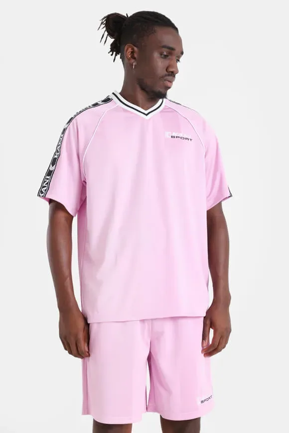 Karl Kani Sports Shadow Stripe T-Shirt - Rose S Herren
