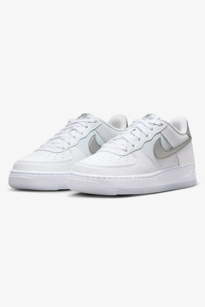 Nike Air Force 1 Sneaker - White + Metallic Silver EU37.5 Kids