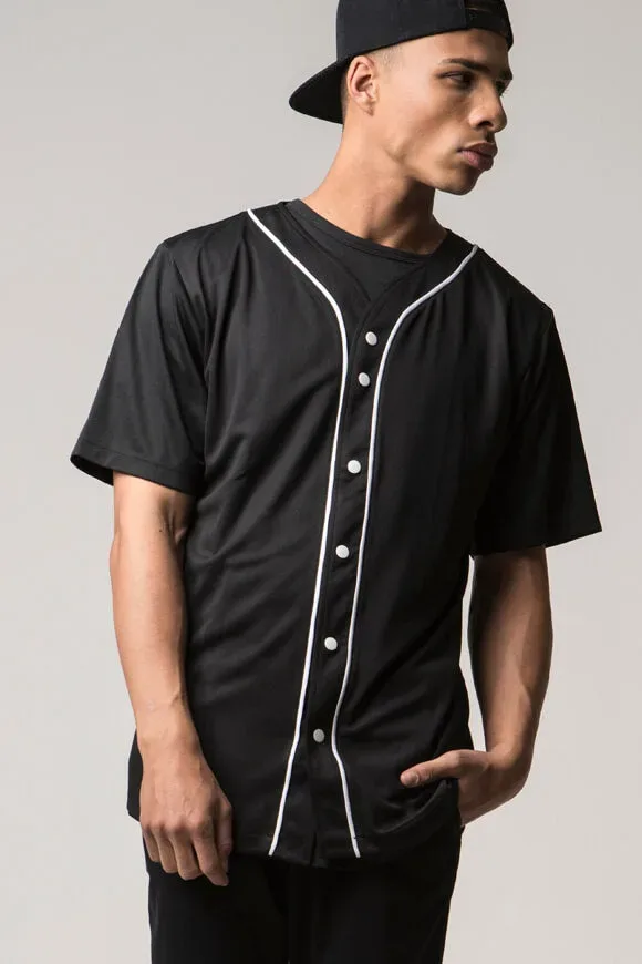 Urban Classics Baseball Hemd - Schwarz XL Herren