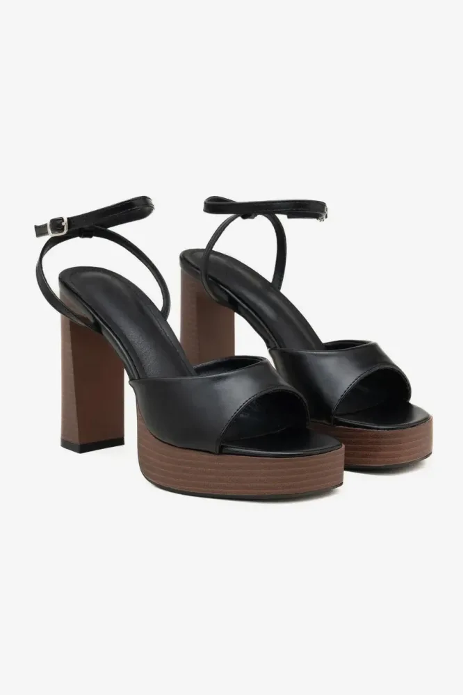 C'M Paris Plateau Sandalen - Black + Brown EU36 Damen