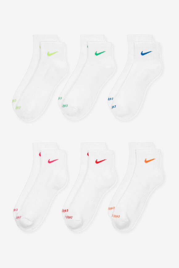 Nike Sechserpack Socken - White + Multicolor EU42-46