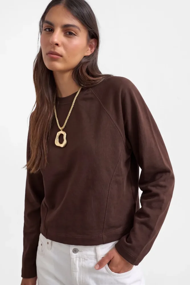 TOPSHOP TSROSA Langarmshirt - Chocolate Brown M Damen