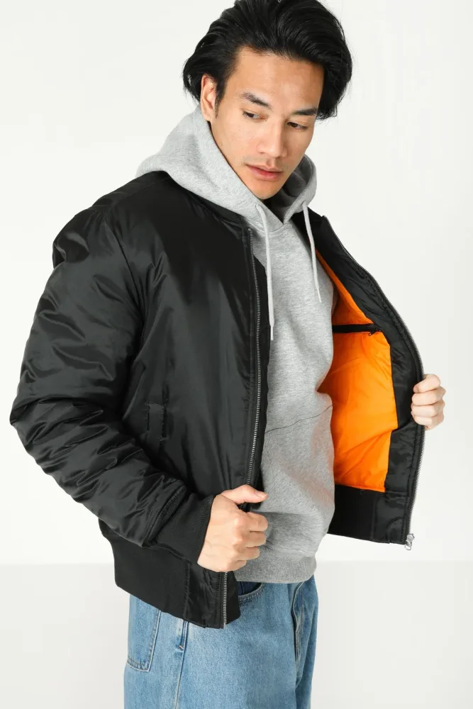 Urban Classics Wattierte Bomberjacke - Schwarz S Herren