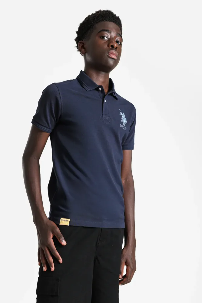 U.S. Polo Assn. Farid Poloshirt - Navy + Light Blue 14 Kids
